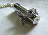 Keepsake Silver Cylinder Dragonfly Swarovski Crystal Pendant