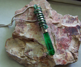 Mystic Green Quartz Kryptonite Bullet Pendant