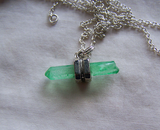Green Kryptonite Quartz Aura Crystal Pendant