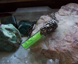 Neon Green Kryptonite Crystals Silver Bullet Pendant