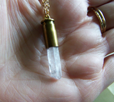 Natural Pink Kunzite Crystal Bullet Jewelry Pendant