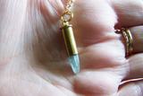 Blue Kyanite Gemstone Brass Bullet Jewelry Pendant