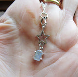 Labradorite Gemstone Celestial Sterling Silver Moon Star Pendant Necklace