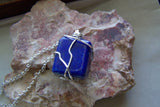 Blue Lapis Lazuli Natural Polished Gemstone Pendant Necklace