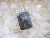 Larvikite Natural Gemstone Faceted Crystal Pendant Necklace