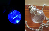 Water Elemental Blue LED Light Up Quartz Crystal Ball Pendant