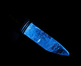Blue LED Natural Quartz Crystal Horn Light Up Pendant Necklace