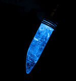 Blue LED Natural Quartz Crystal Horn Light Up Pendant Necklace