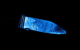 Blue LED Natural Quartz Crystal Horn Light Up Pendant Necklace