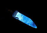 Blue LED Natural Quartz Crystal Horn Light Up Pendant Necklace