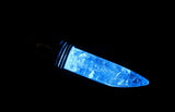Blue LED Natural Quartz Crystal Horn Light Up Pendant Necklace