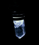 White Light Up LED Natural Raw Quartz Crystal Pendant Necklace