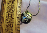 Vintage Brass Propeller Steampunk Locket  Necklace