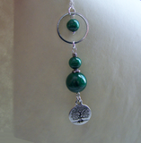 Green Malachite Beads Silver Tree of Life Elemental Necklace
