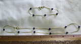 Vintage Monet Blue and Gold Necklace Bracelet Set