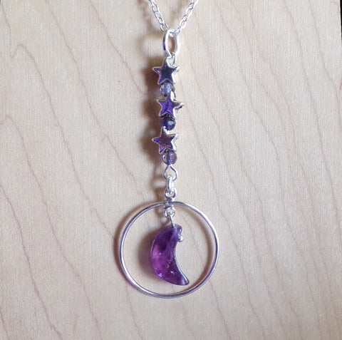 Amethyst Necklace Prong Setting Pendant Gold Necklace Purple Stone Necklace  February Birthstone - Etsy