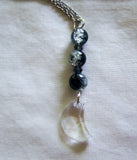 Swarovski Crystal Moon Phase Dark Beads Necklace Pendant