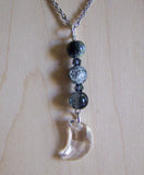 Swarovski Crystal Moon Phase Dark Beads Necklace Pendant