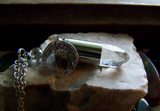 Quartz Crystal Silver Moon Bullet Jewelry Pendant