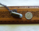 Natural Moonstone Crystal Bullet Jewelry Pendant Necklace