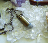 Natural Moonstone Crystal Bullet Jewelry Pendant Necklace