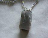 Natural Gray Moonstone Raw Gemstone Pendant