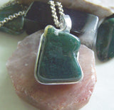 Natural Moss Agate Wire Wrapped Polished Gemstone Pendant