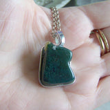 Natural Moss Agate Wire Wrapped Polished Gemstone Pendant