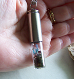 Moss Bottle Garden Gemstone Bullet Necklace