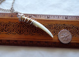 Mother of Pearl Natural Horn Bullet Jewelry Pendant Necklace