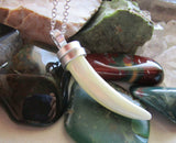 Mother of Pearl Natural Horn Cornicello Pendant Necklace