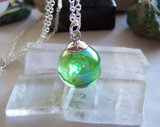 Mystic Green Aura Quartz Crystal Ball Pendant