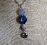 Night and Day Blue Celestial Sun and Moon Pendant