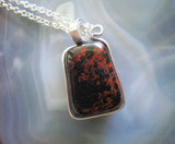 Mahogany Obsidian Natural Wire Wrapped Crystal Pendant Necklace