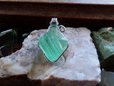 Green Fluorite Natural Crystal Octahedron Pendant Necklace