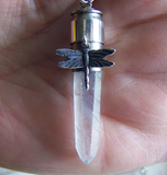 Opal Aura Mystic Quartz Dragonfly Bullet Jewelry Pendant