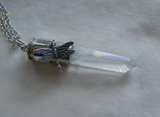 Opal Aura Mystic Quartz Dragonfly Bullet Jewelry Pendant