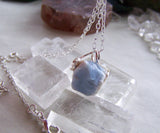 Natural Blue Opal Raw Gemstone Pendant Necklace