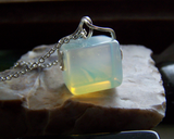 Opalite Iridescent Crystal Cube Pendant