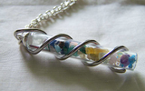 Chakra Assorted Gemstones DNA Glass Vial Pendant
