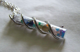 Chakra Assorted Gemstones DNA Glass Vial Pendant