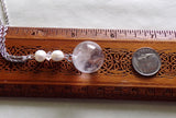 Natural Quartz Crystal Ball Freshwater Pearl Pendant Necklace