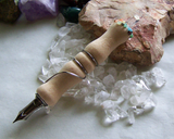 Natural Ash Wood Quartz Crystal Gemstone Dip Pen