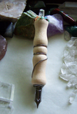 Natural Ash Wood Quartz Crystal Gemstone Dip Pen