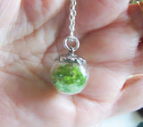 Peridot Gemstones Natural Crystal Ball Pendant Necklace