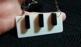 Black and White Vintage Piano Keys Jewelry Pendant