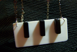 Black and White Vintage Piano Keys Jewelry Pendant