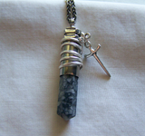 Pinolith Gemstone Silver Bullet Dagger Pendant