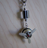 Vintage Silver Propeller Steampunk Jewelry Pendant Necklace