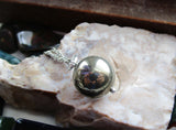 Gold Pyrite Natural Crystal Ball Pendant Necklace